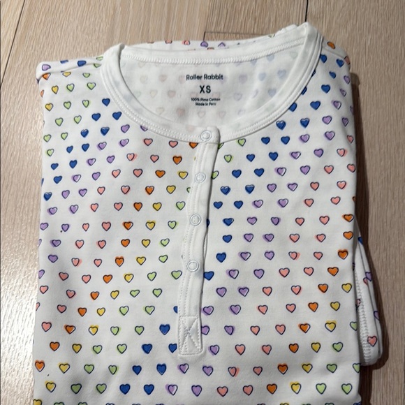 Roller Rabbit Disco Heart Print Pajama Long sleeve/long pants size XS. Like new